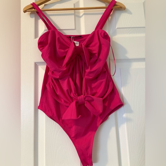 Zara Other - NWT Zara Fuchsia One-Piece Swimsuit with Double Front Bows